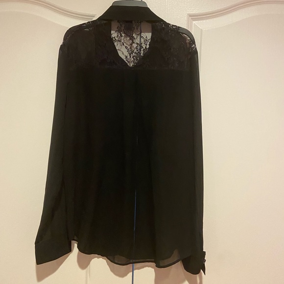 F21 black blouse long sleeve - Picture 5 of 6